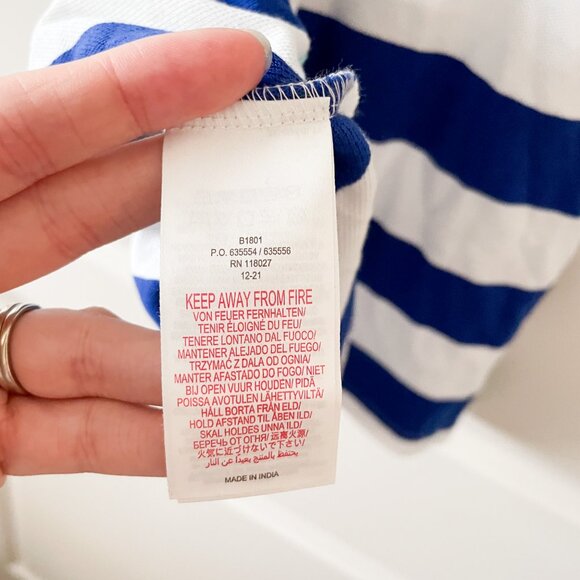 New With Tags Piqué Polo Blue and White Striped Shirt - Picture 9 of 10